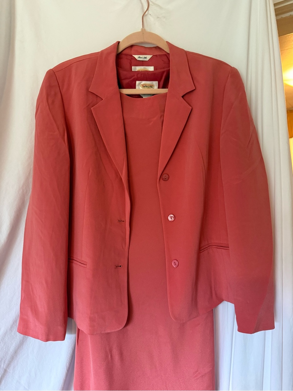 Talbots Coral Pink Silk Blouse